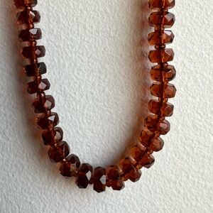 Amber Toned Faceted Glass Bead Necklace
